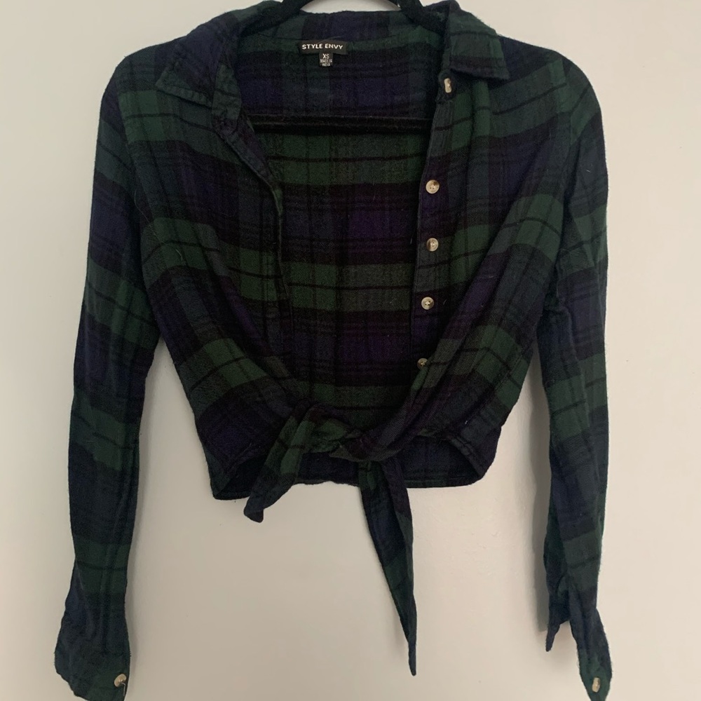 Flannel crop top